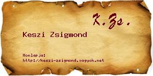 Keszi Zsigmond névjegykártya
